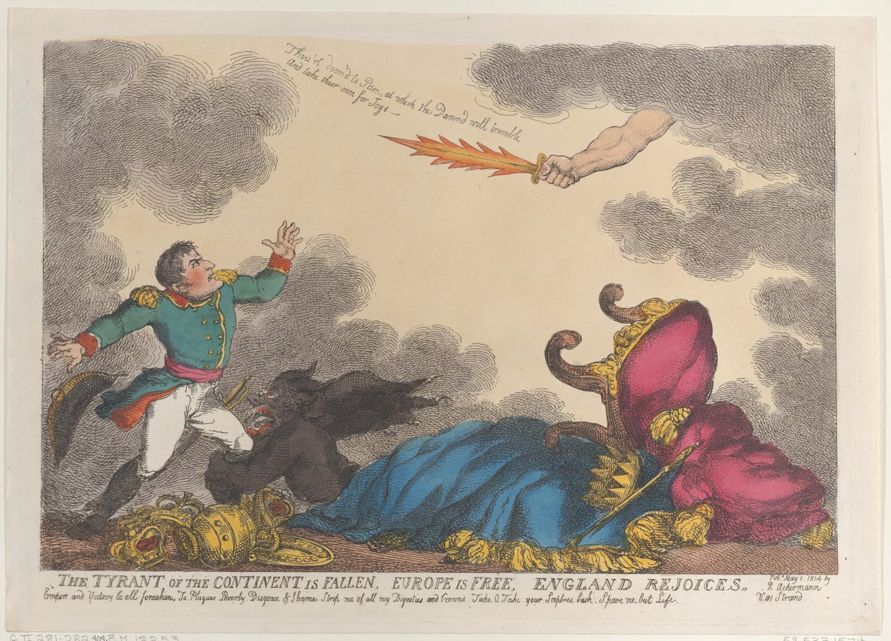 Der Tyrann des Kontinents ist gefallen, Europa ist frei, England freut sich, 1. Mai 1814 von Thomas Rowlandson
