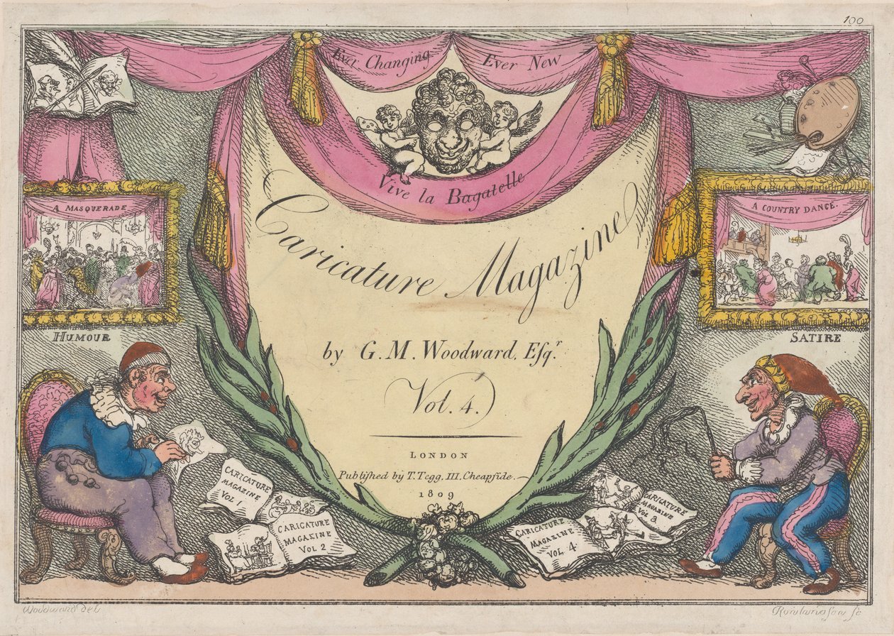 Titelseite, Die Karikaturzeitschrift von G. M. Woodward, Bd. 4, 1809 von Thomas Rowlandson