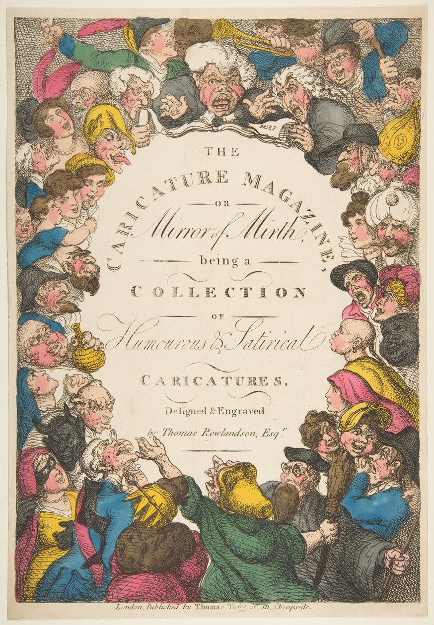 Titelseite, The Caricature Magazine, oder Spiegel des Lachens von Thomas Rowlandson