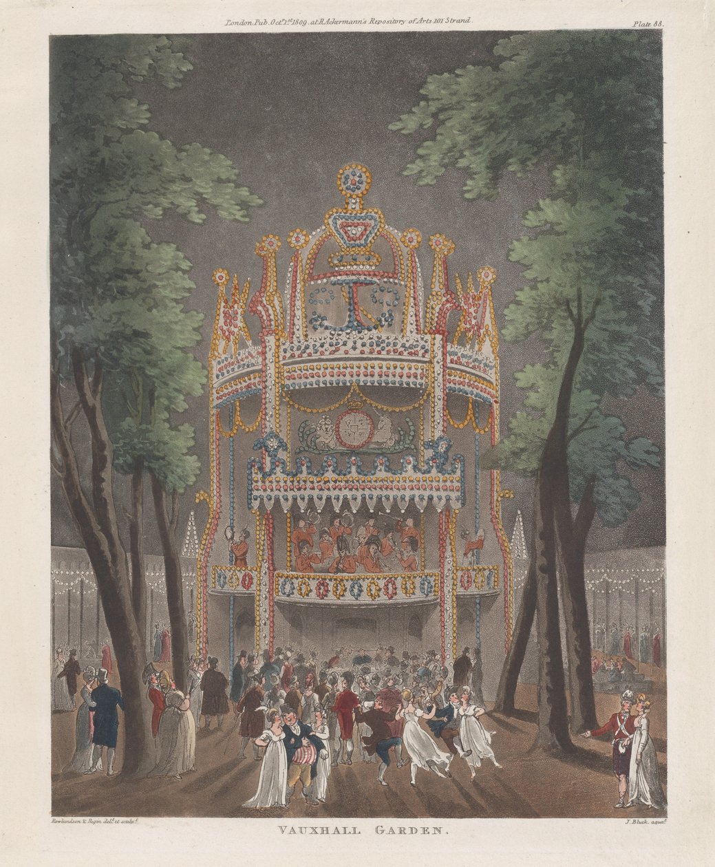 Vauxhall Garden, 2. Oktober 1809 von Thomas Rowlandson
