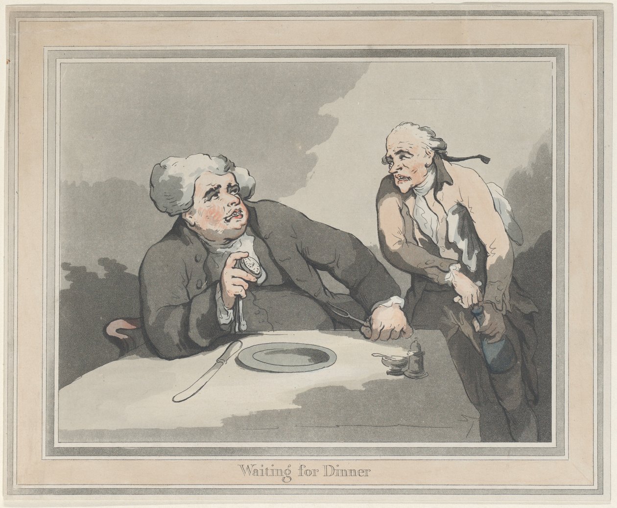 Warten auf das Abendessen von Thomas Rowlandson