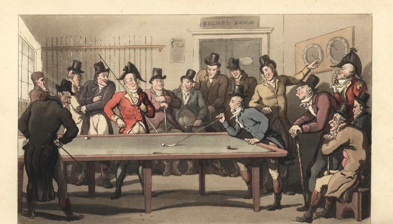Junge englische Herren beim Billardspiel von Thomas Rowlandson