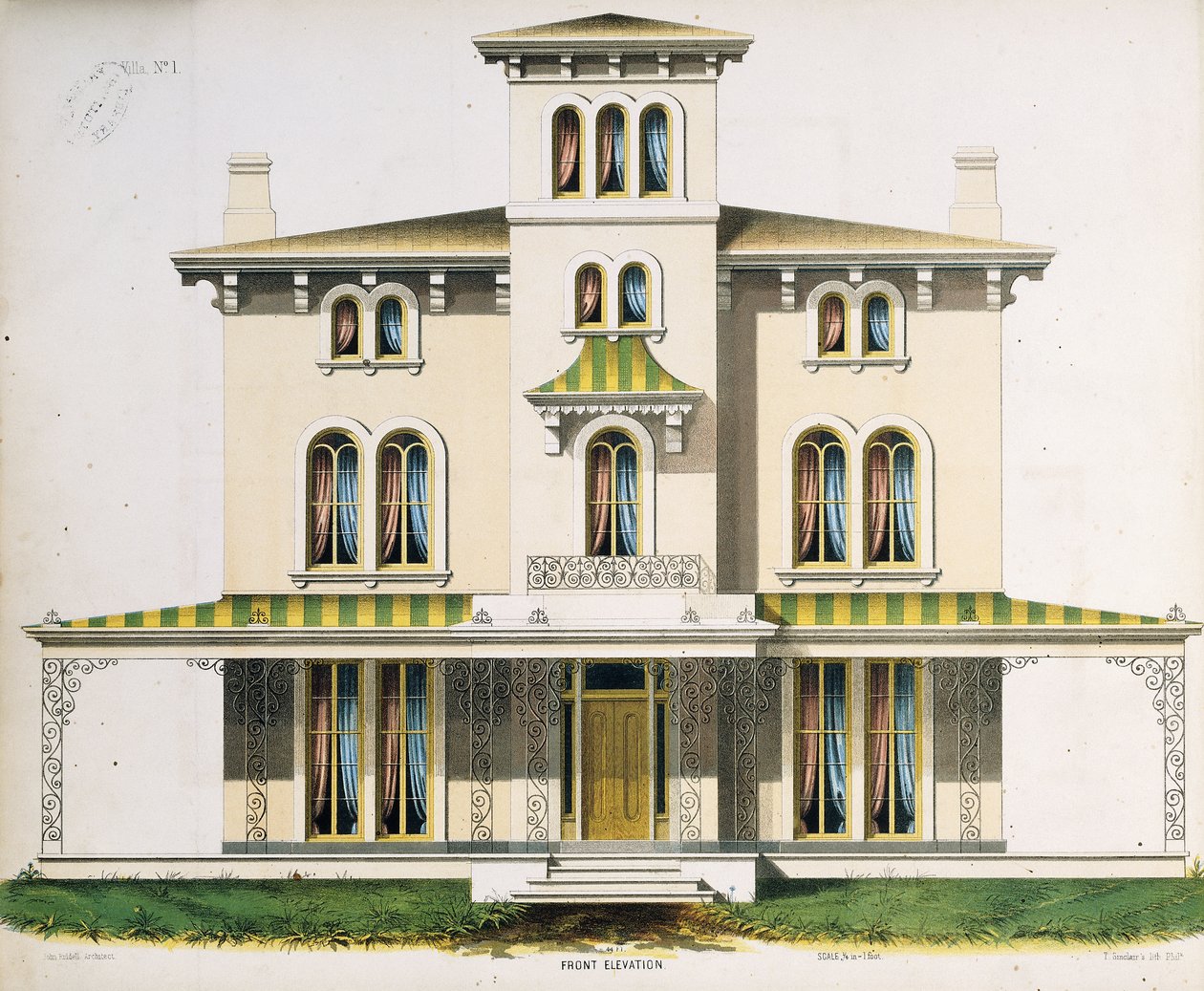 Frontansicht für Villa Nr.1, aus 
