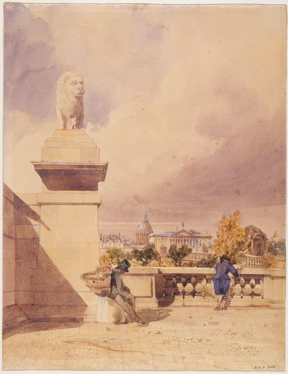 Die Brücke der Concorde und die Abgeordnetenkammer, Blick von der Terrasse der Tuilerien von Thomas Shotter Boys