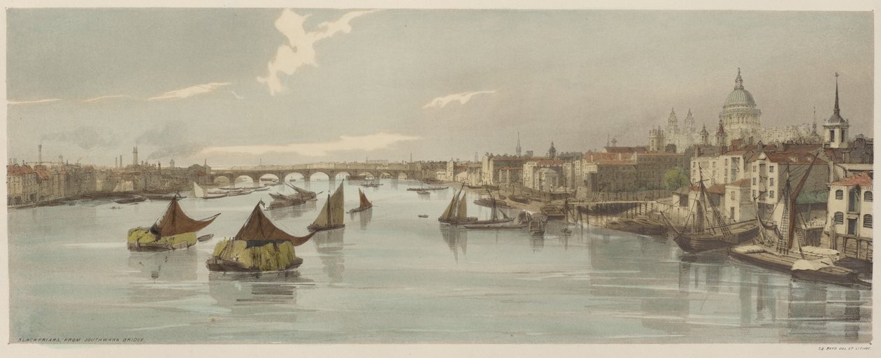 London wie es ist: Blackfriars, von der Southwark-Brücke aus von Thomas Shotter Boys