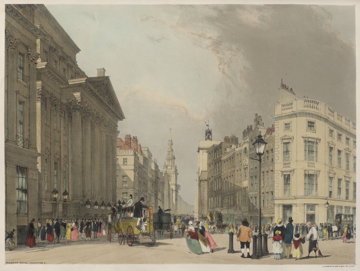 London wie es ist: Mansion House, Cheapside von Thomas Shotter Boys