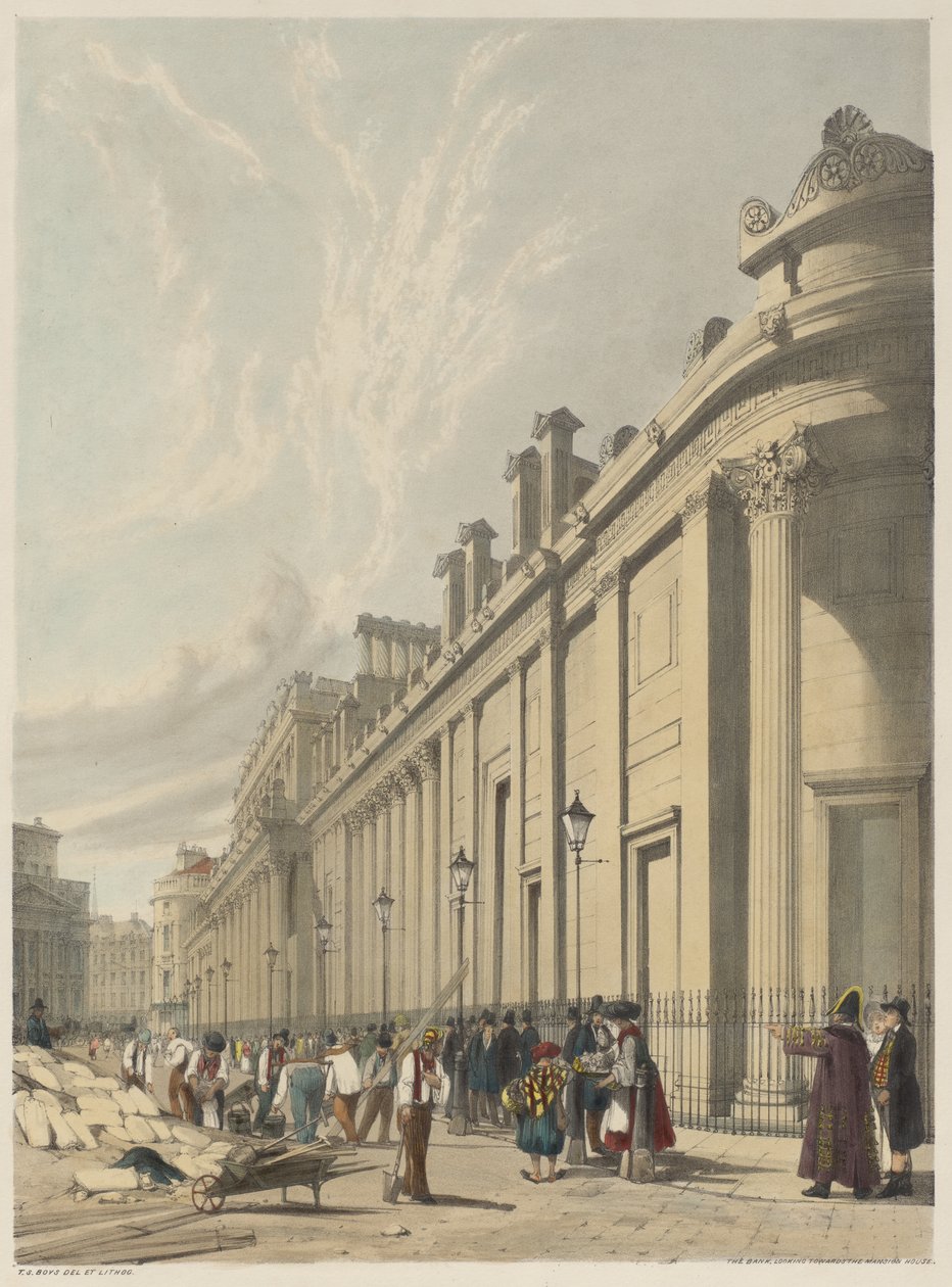 London wie es ist: Die Bank, Blick Richtung Mansion House von Thomas Shotter Boys