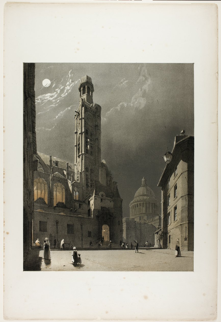 St Etienne du Mont und das Pantheon, Paris, Tafel 20 aus Malerische Architektur in Paris, Gent, Antwerpen, Rouen, usw. von Thomas Shotter Boys