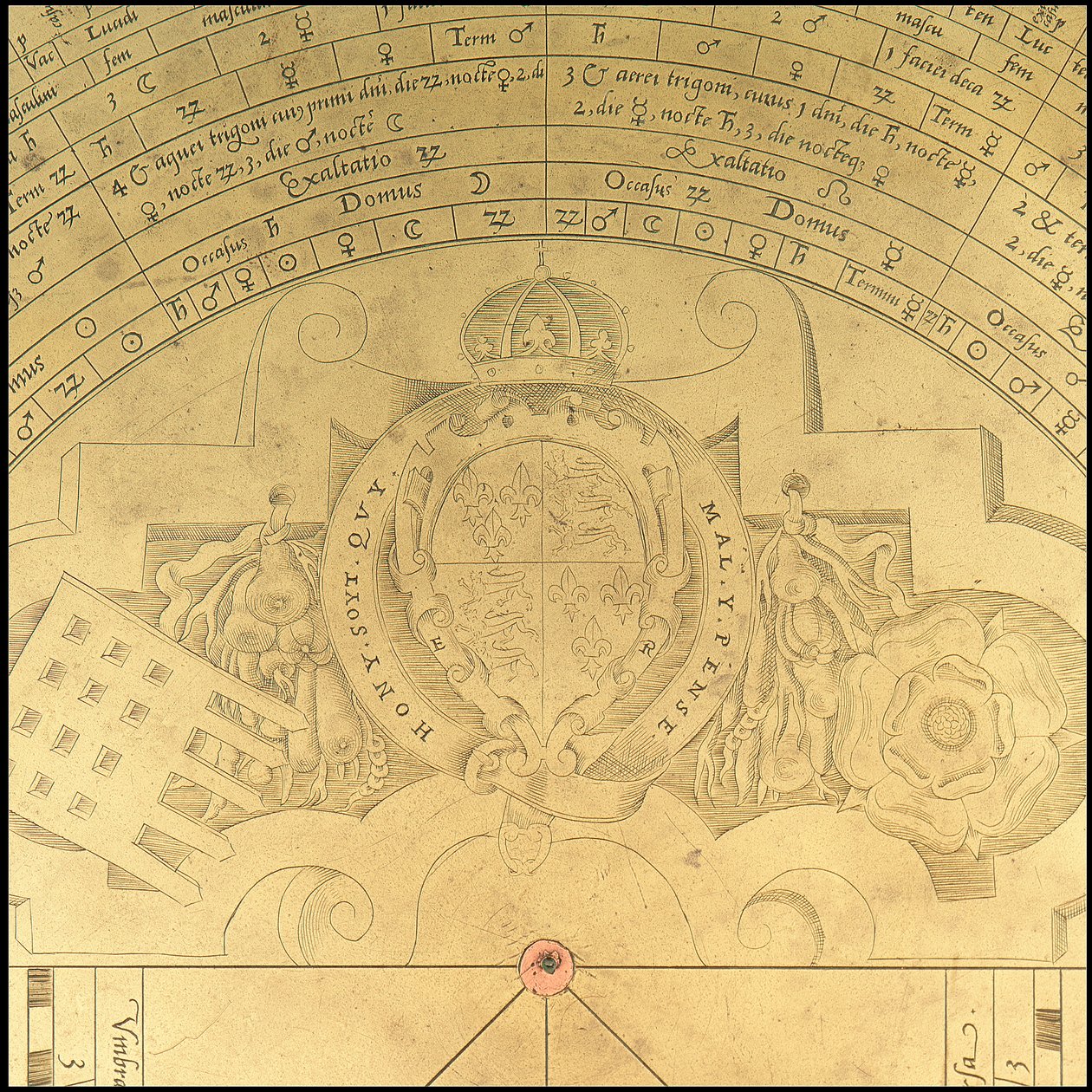 Astrolabium: Detail Vorderseite, ca. 1552 von Thomas & Sutton Henry (c.1624 65) Gemini