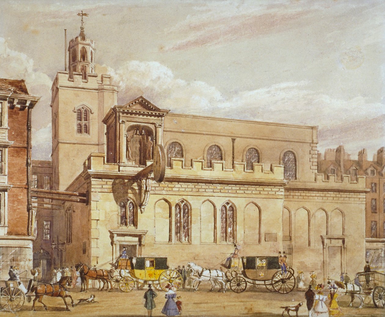 Kirche St. Dunstan im Westen, Fleet Street, City of London, 1827 von Thomas Talbot Bury