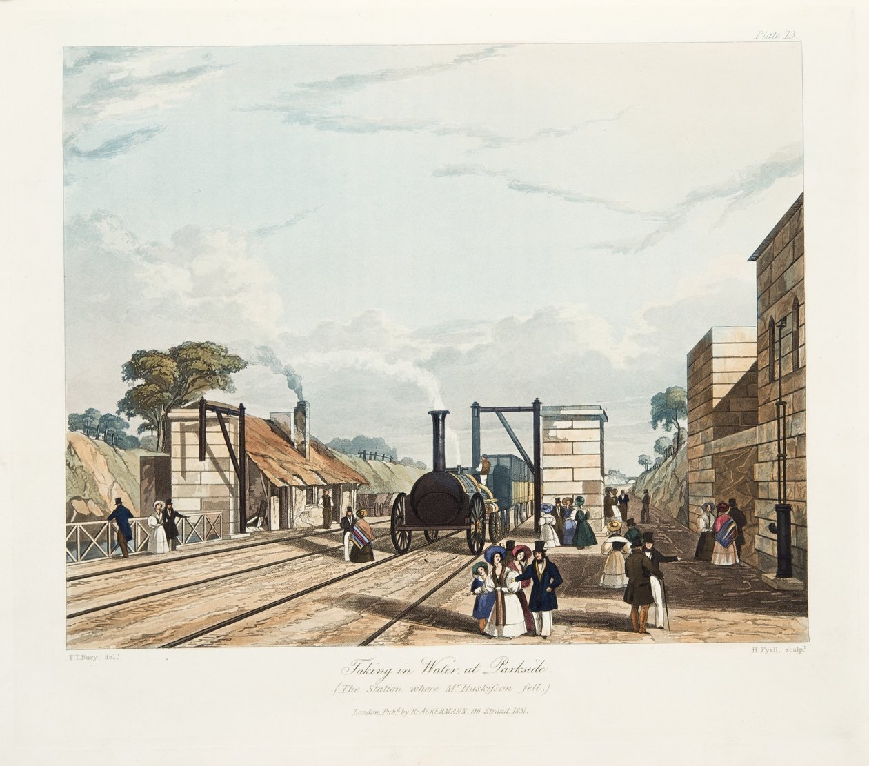 Wasseraufnahme in Parkside (Die Station, an der Mr. Huskisson fiel) von Thomas Talbot Bury