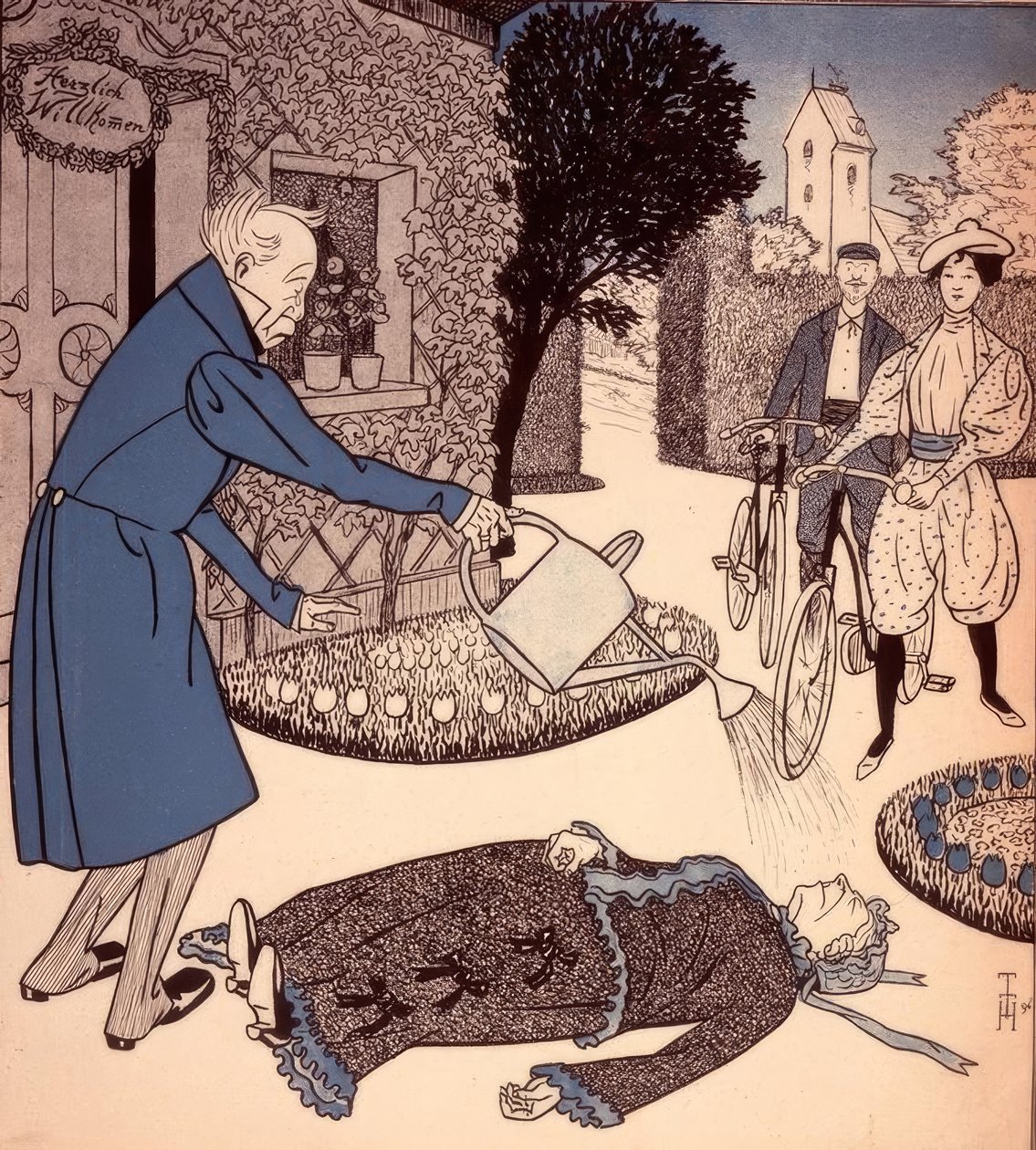 Der Besuch der Neuvermählten von Thomas Theodor Heine
