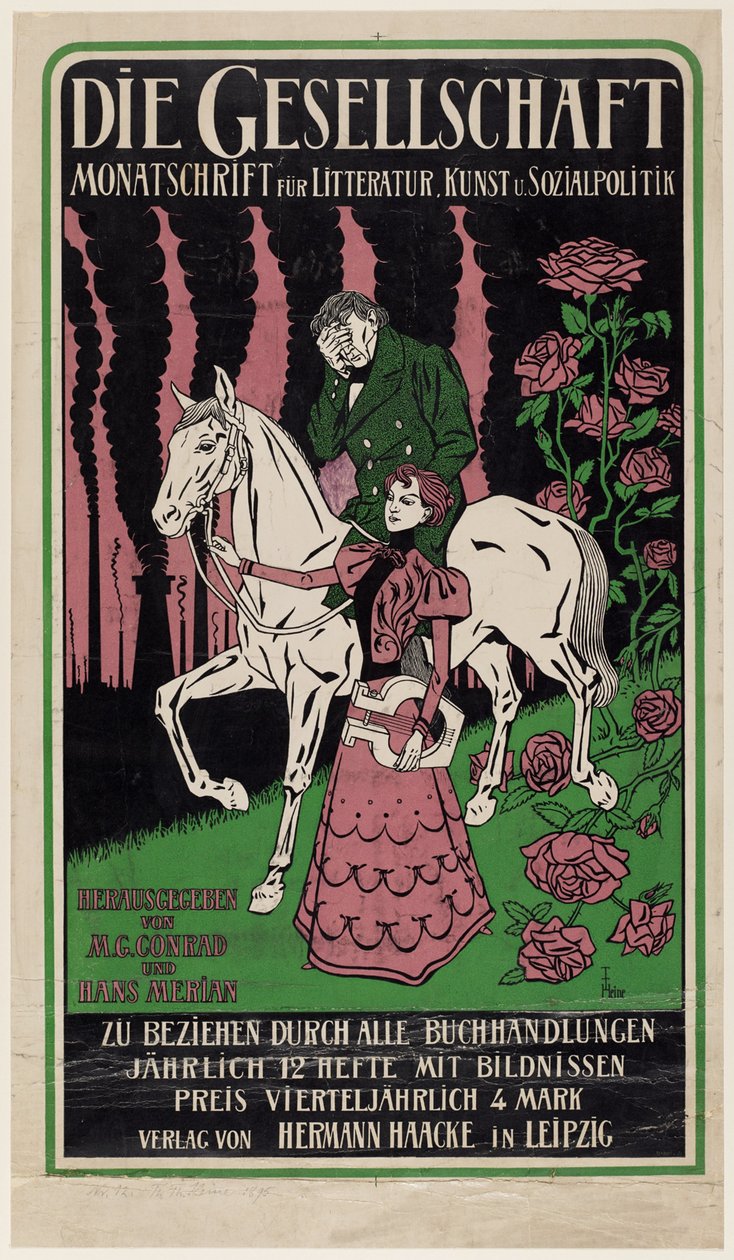 Werbeplakat für die Zeitschrift Die Gesellschaft von Thomas Theodor Heine