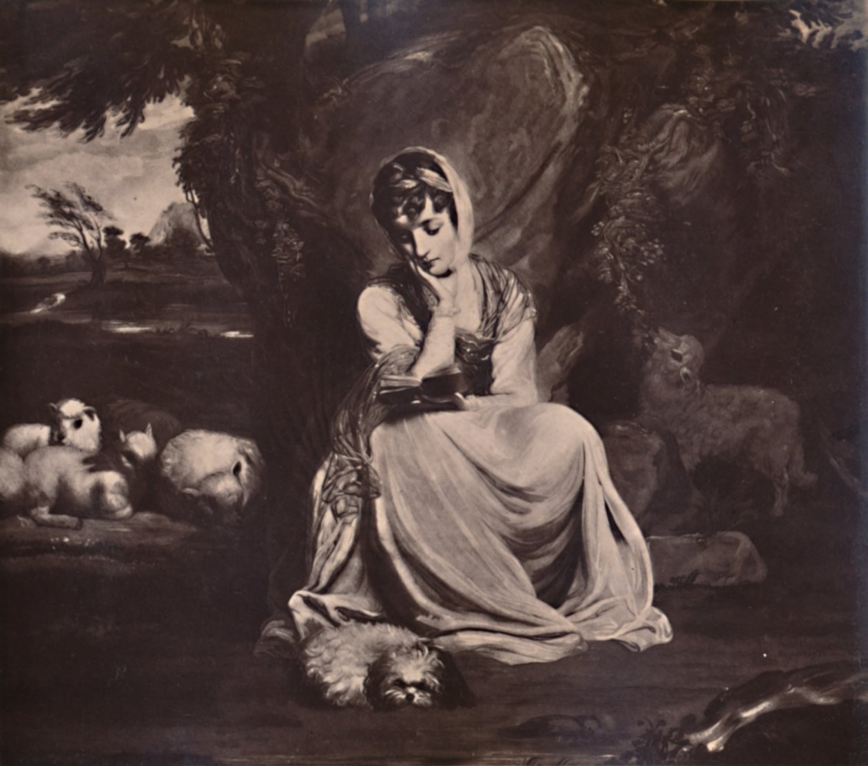 Frances Anne Crewe, Lady Crewe, als St. Genevieve, ca. 1773-1894 von Thomas Watson