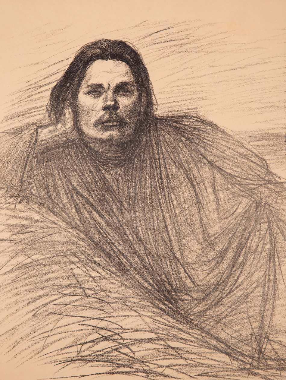 Porträt des Autors Maxim Gorki 1868-1939, ca. 1894 von Théophile Alexandre Steinlen