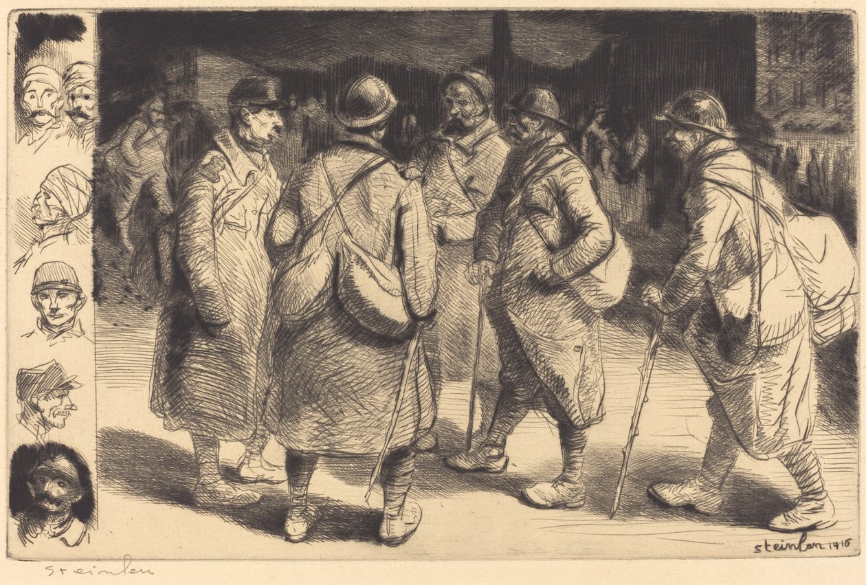 Soldaten im Urlaub - Nachtszene von Théophile Alexandre Steinlen
