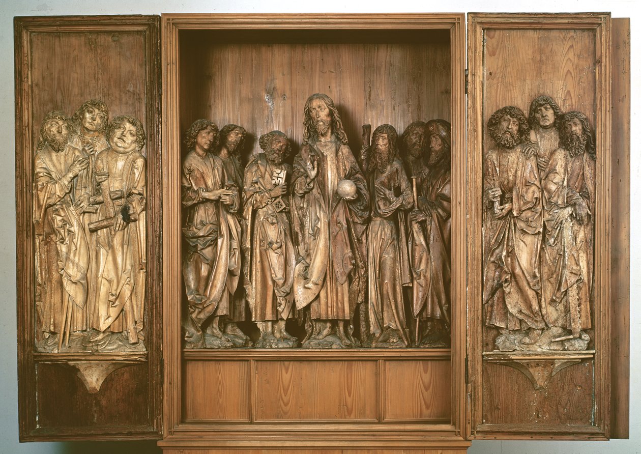 Windsheim Triptychon, das Christus mit den zwölf Aposteln darstellt von Tilman Riemenschneider