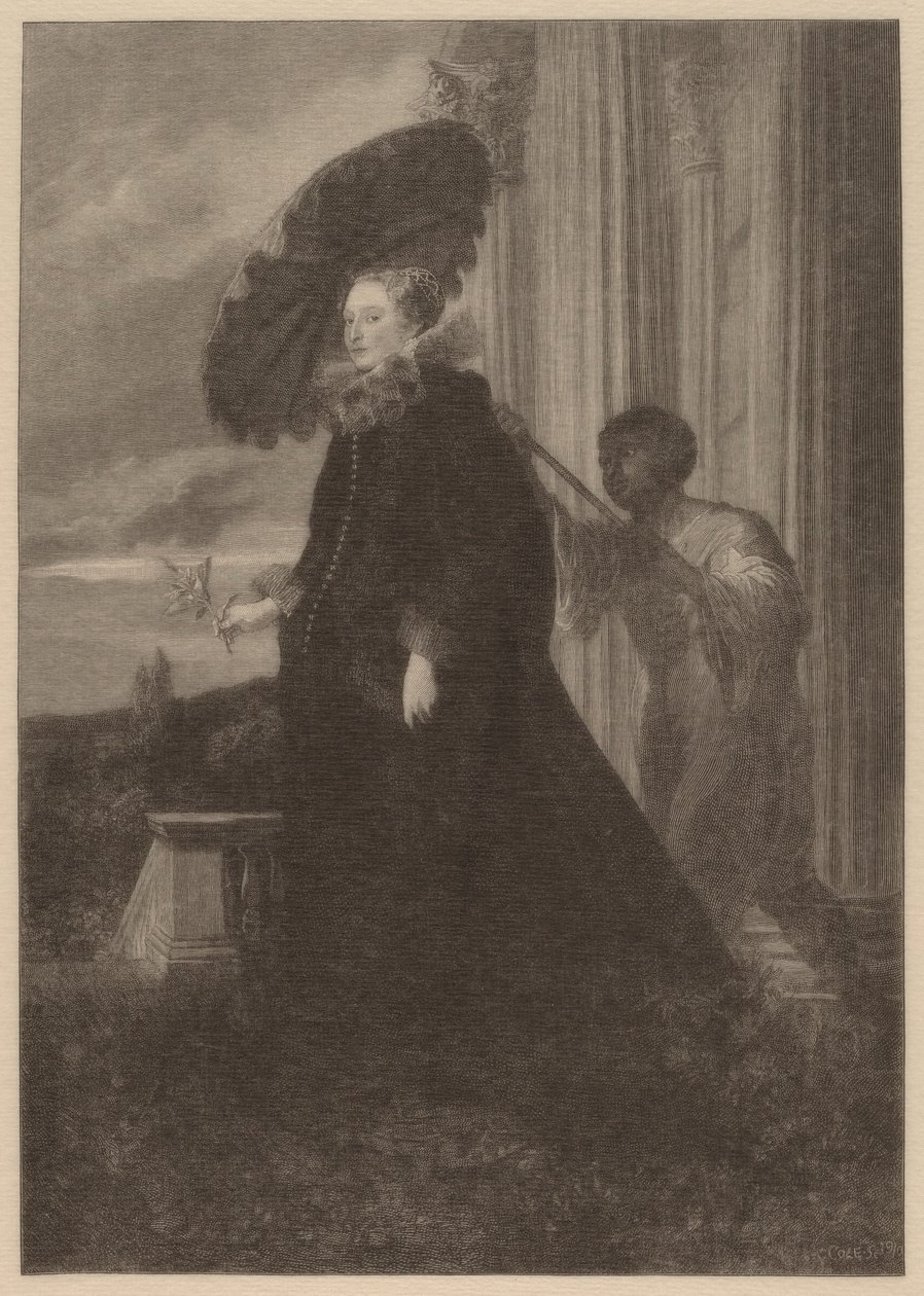 Marchesa Elena Grimaldi, Ehefrau von Marchese Nicola Cattaneo von Timothy Cole after Sir Anthony van Dyck