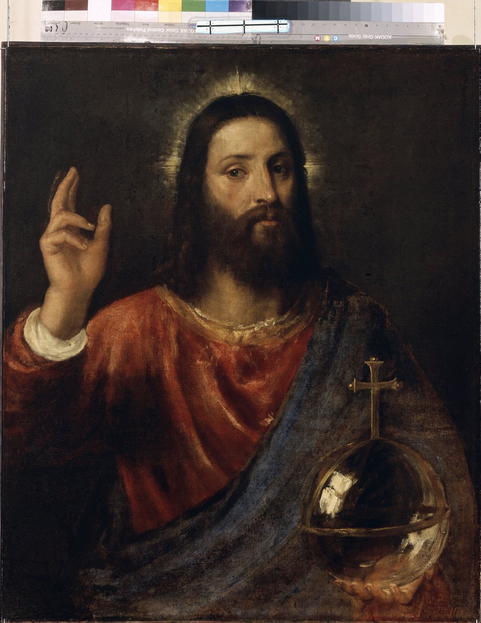 Salvator Mundi (Erlöser der Welt), ca. 1570 von Titian (c.1488 1576)