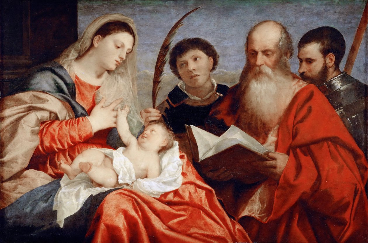 Die Jungfrau und das Kind mit den Heiligen Stephanus, Hieronymus und Mauritius von Titian (c.1488 1576)