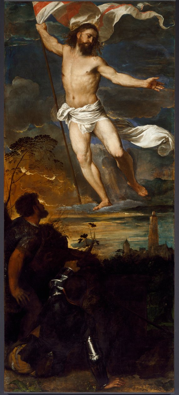 Das zentrale Panel Auferstehung des Polyptychons Averoldi von Tiziano Vecelli