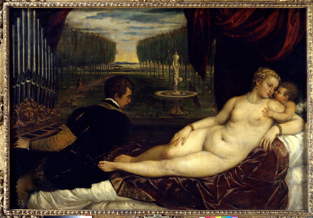 Venus, Amor und Musik von Titian (c.1488 1576)