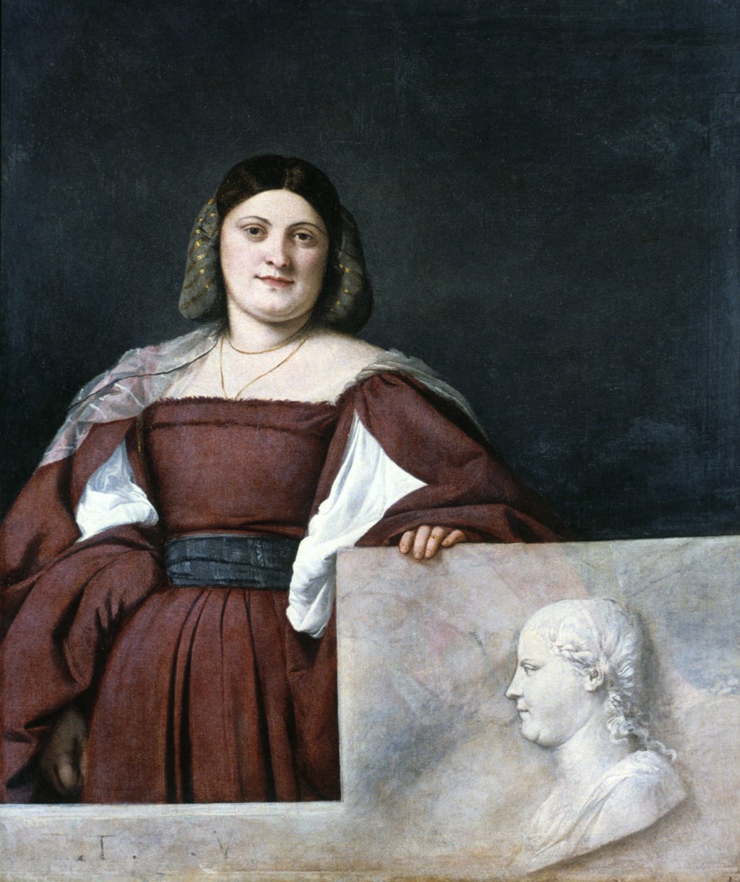 Porträt einer Dame, La Schiavona Die Dalmatinische Frau, ca. 1510-1512 von Tiziano Vecelli