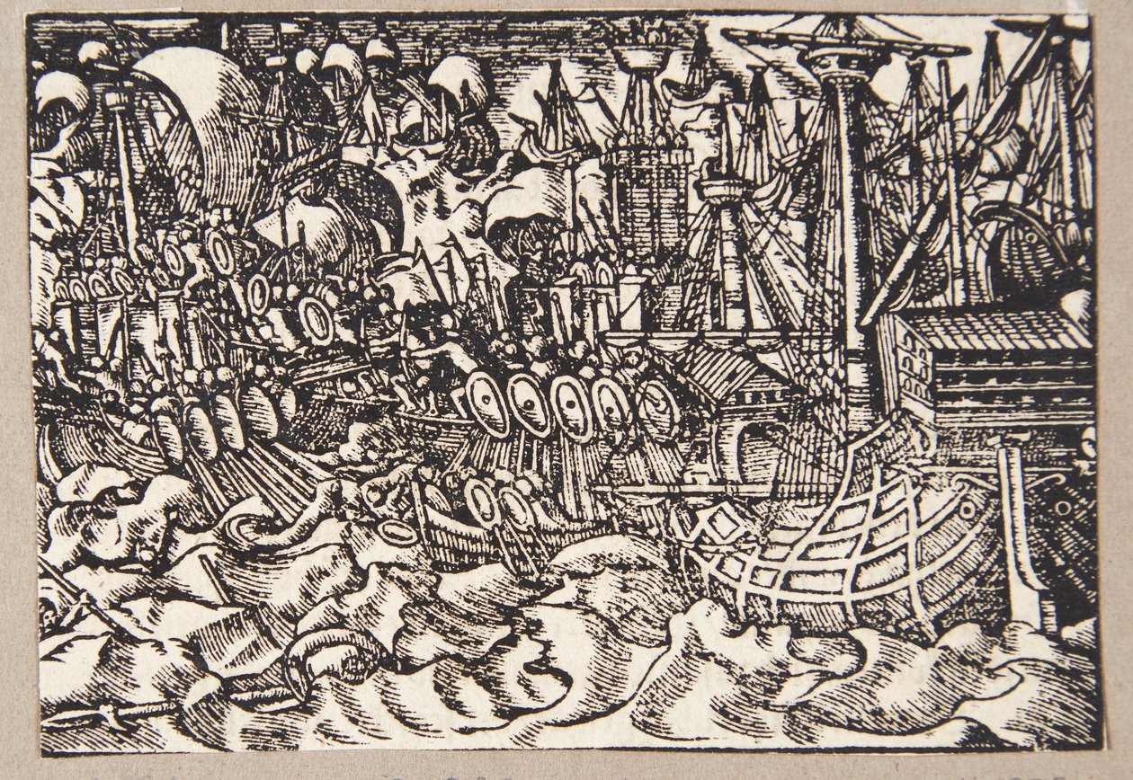 Gaius Duillius gewinnt die Seeschlacht gegen die Karthager von Tobias Stimmer