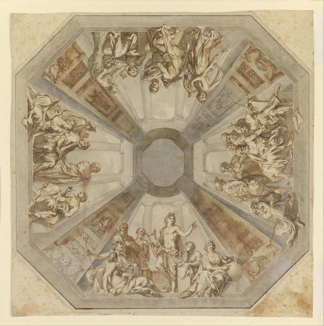 Studie für den Triumph des Apollo für die Decke der Sala delle Muse, Museo Pio-Clementino, Vatikan von Tommaso Conca
