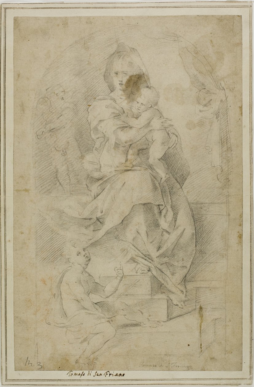 Madonna mit Kind und dem kleinen Johannes dem Täufer von Tommaso Manzuoli