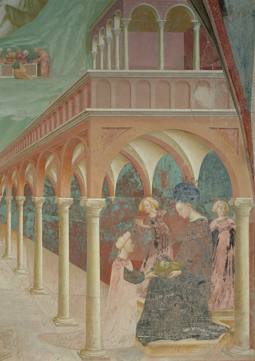 Salome präsentiert ihrer Mutter Herodias den Kopf von Johannes dem Täufer, 1435 von Tommaso Masolino da Panicale