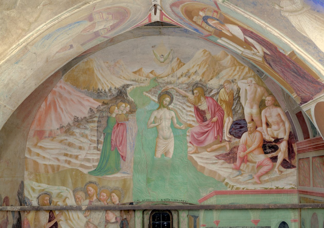 Die Taufe Christi, aus dem Zyklus des Lebens von Johannes dem Täufer von Tommaso Masolino da Panicale