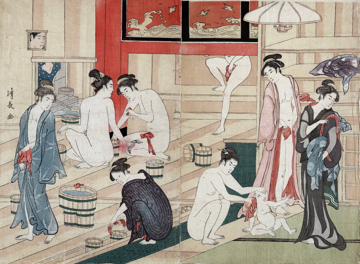 Öffentliches Badehaus, 1780 von Torii Kiyonaga