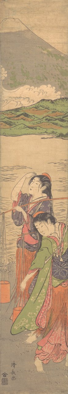 Tanz der Strandmädchen, spätes 18. Jahrhundert von Torii Kiyonaga