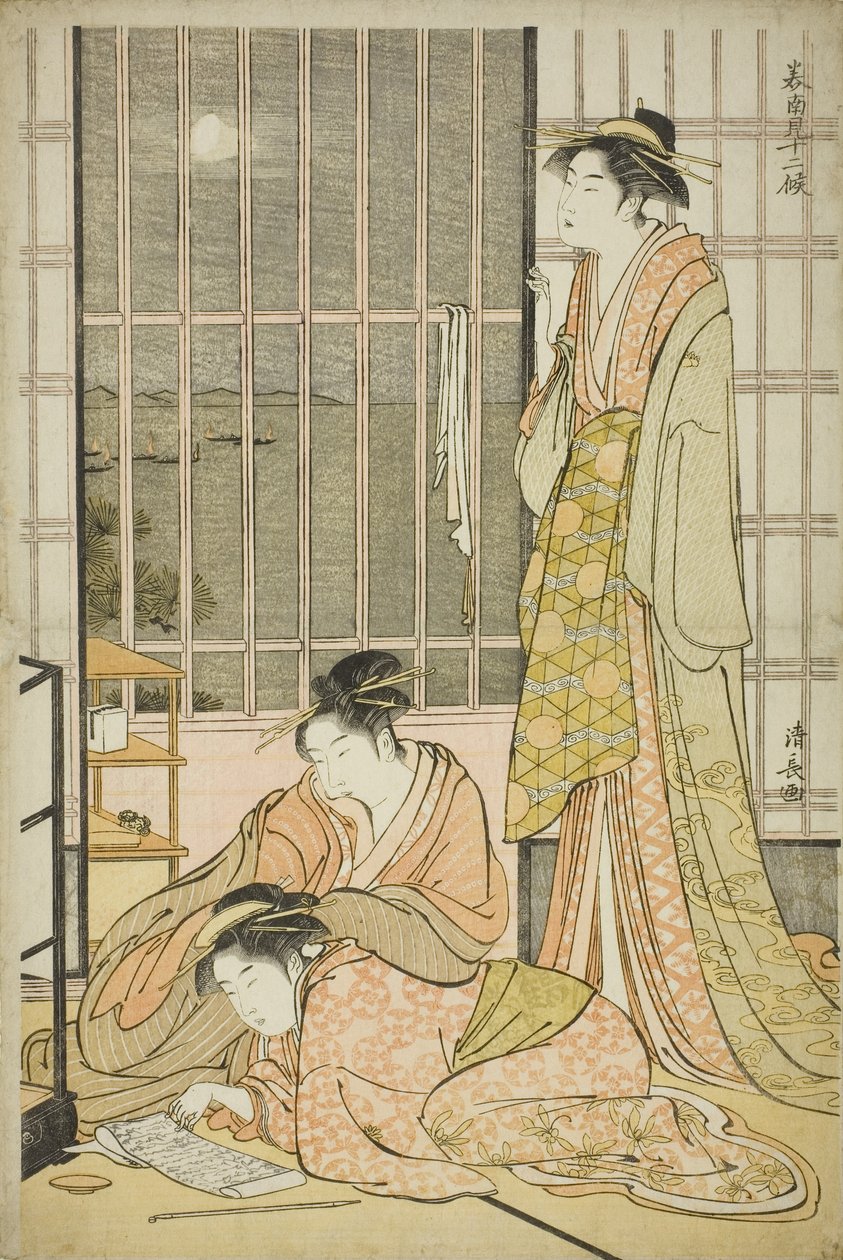 Der neunte Monat, aus der Serie Zwölf Monate im Süden von Torii Kiyonaga