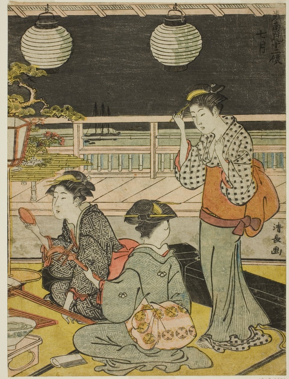 Der siebte Monat (Shichigatsu), aus der Serie "Zwölf Monate im Süden (Minami juni ko)" von Torii Kiyonaga