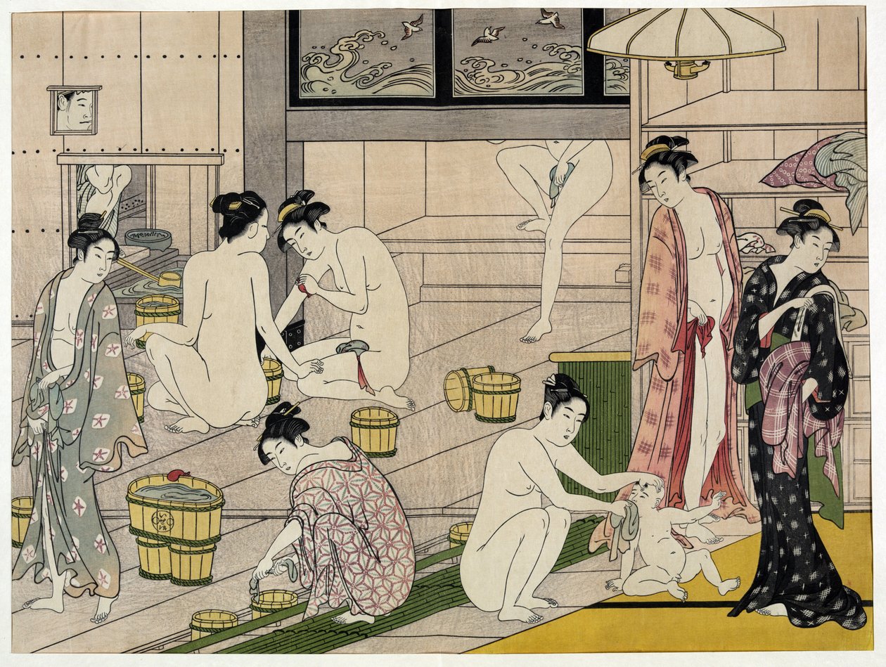 Frauen in einem öffentlichen Bad von Torii Kiyonaga