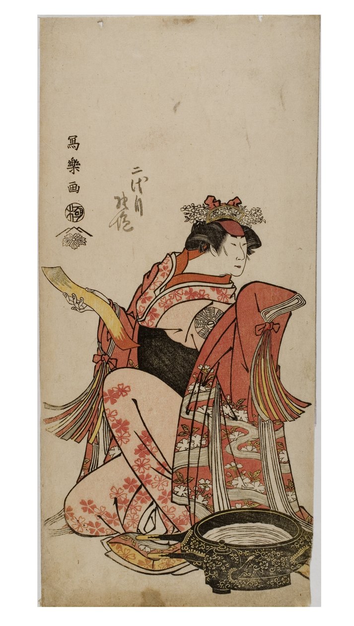 Kabuki-Schauspieler Nakamura in Frauenrolle (onnagata), ca. 1794-1795 (Holzschnitt auf Papier) von Toshusai Sharaku