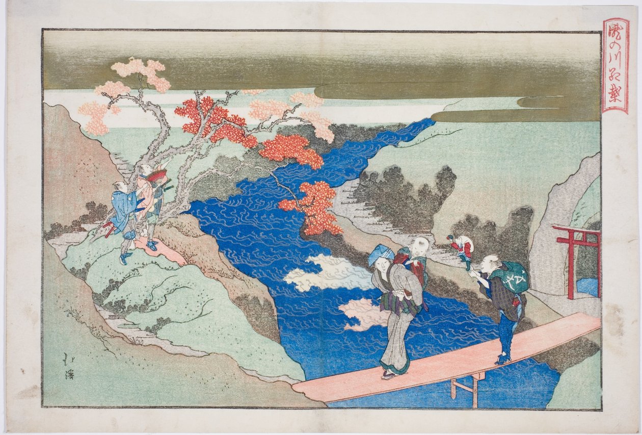 Herbstahorne am Takinogawa-Fluss, aus dem Album "Der ewige Wasserfall" von Totoya Hokkei