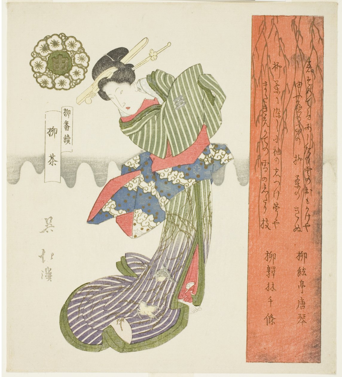 Weiden-Tee (Yanagicha), aus der Serie "Eine Serie von Weiden (Yanagi bantsuzuki)" von Totoya Hokkei