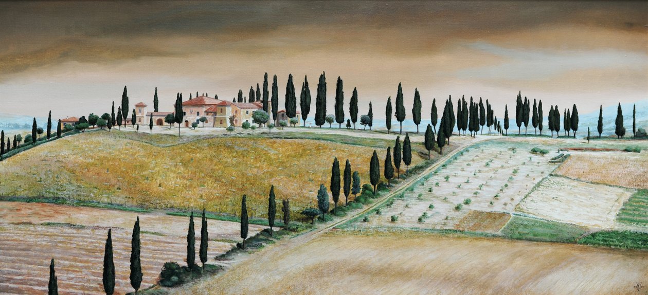 Villa auf Hügel, Toskana, 2001 von Trevor Neal