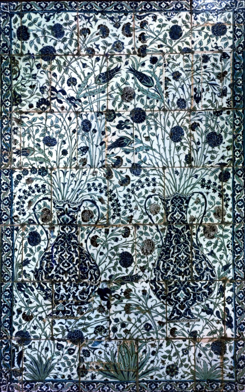 Dekoratives Paneel mit zwei Vasen und Blumen von Turkish School