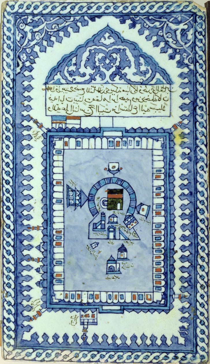 Fliese mit der Großen Moschee von Mekka von Turkish School