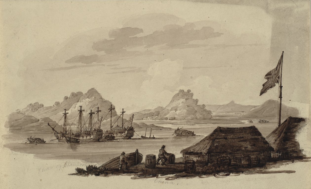 Britische Kanonenboote und Tanka-Eierboote in Whampoa, Kanton, ein Tiefwasserankerplatz an der chinesischen Küste von Ubekendt