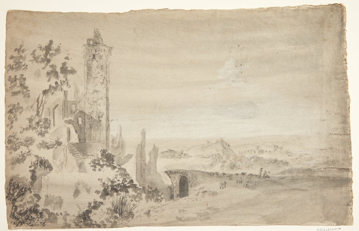 Landschaft mit Ruinen von Ubekendt