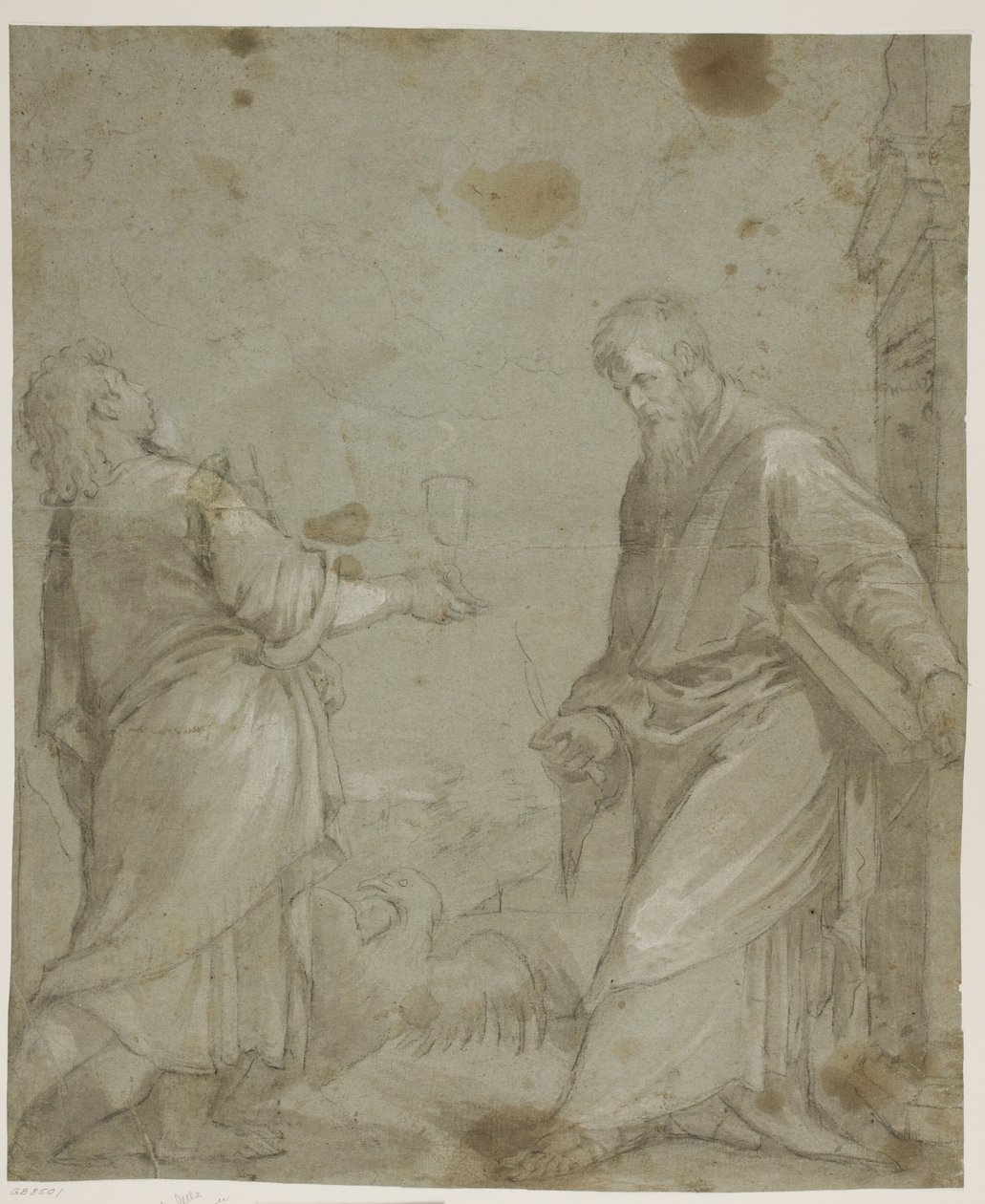 St. Johannes der Evangelist und Bartholomäus aus Jacopo Bassanos "Cassola-Altarbild" von Ubekendt Ubekendt
