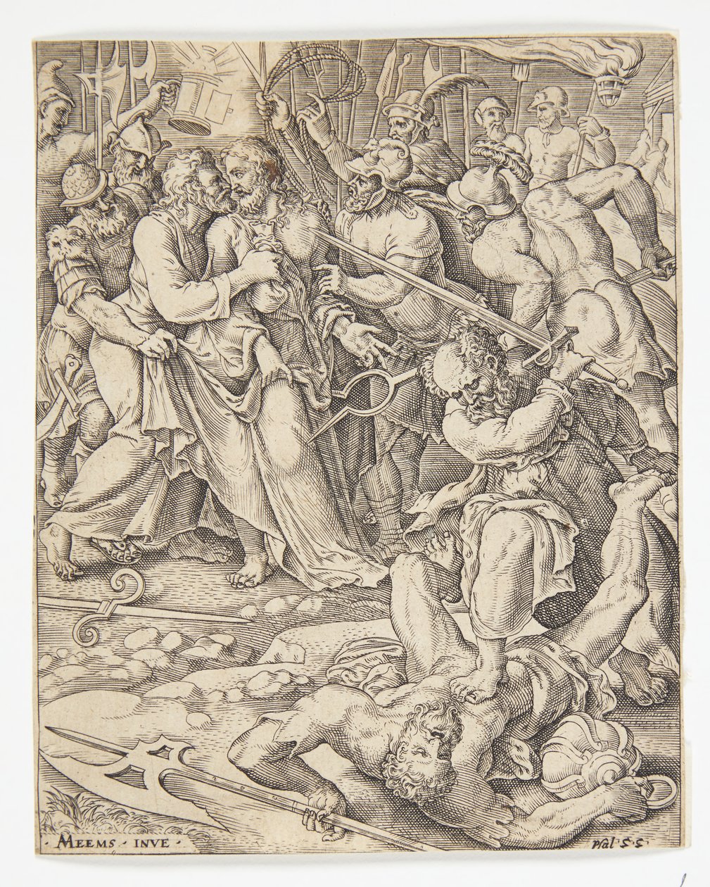 Der Verrat Christi von Ubekendt efter Dirck Volckertsz. Coornhert efter Maarten van Heemskerck