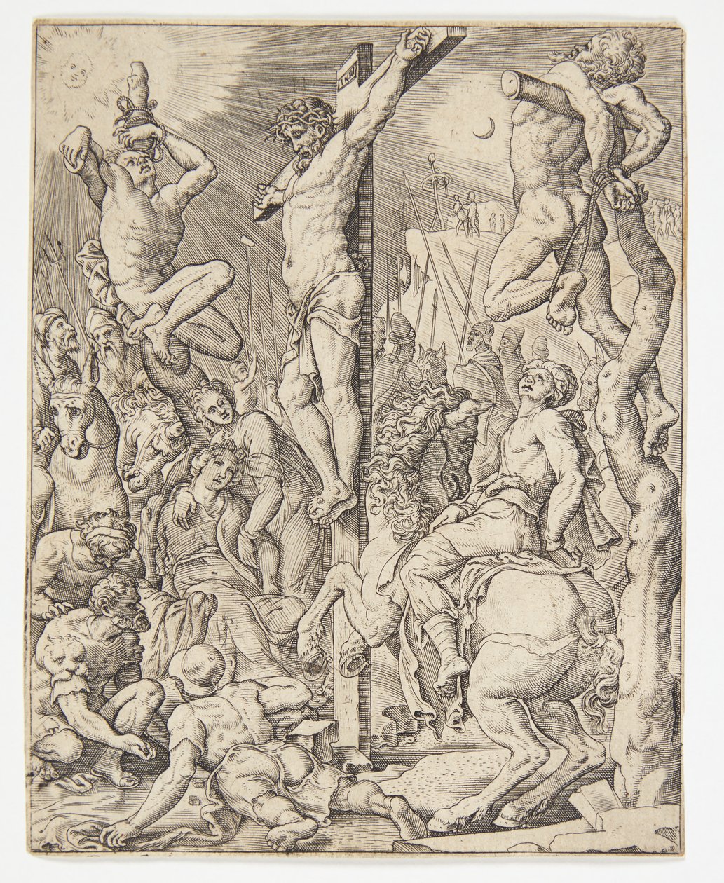 Der Tod Christi am Kreuz von Ubekendt efter Dirck Volckertsz. Coornhert efter Maarten van Heemskerck