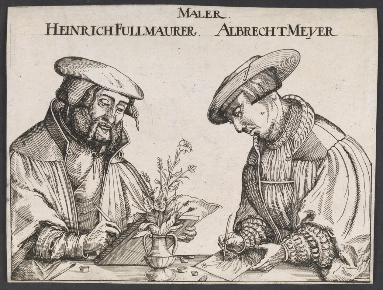 Porträt von Heinrich Füllmaurer und Albrecht Meyer von Ubekendt tysk 1500 tallet