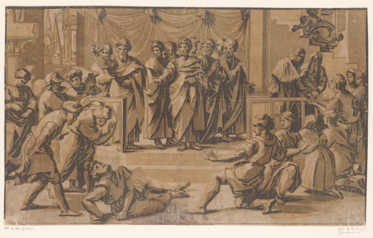Tod des Ananias von Ugo da Carpi